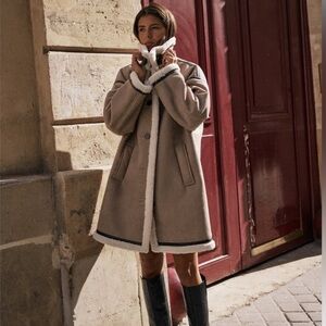 Zara Buttoned Double Faced Coat